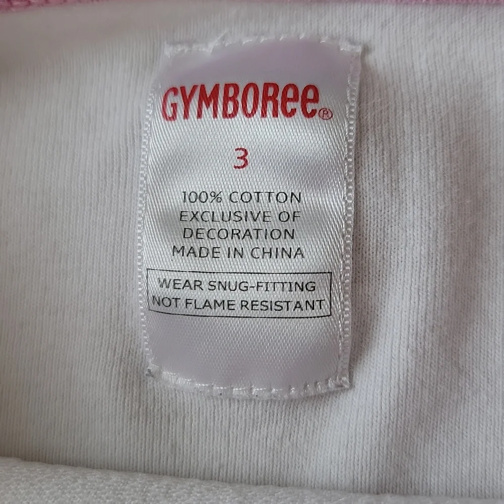 Gymboree Sundae Best Embroidered Tee Shirt Top Short Sleeve Pink White 3